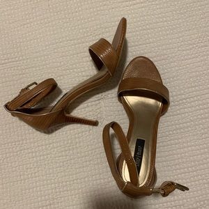 Brown leather heels